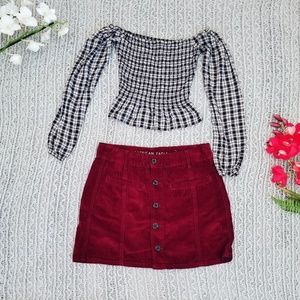 Hollister blouse & American Eagle skirt